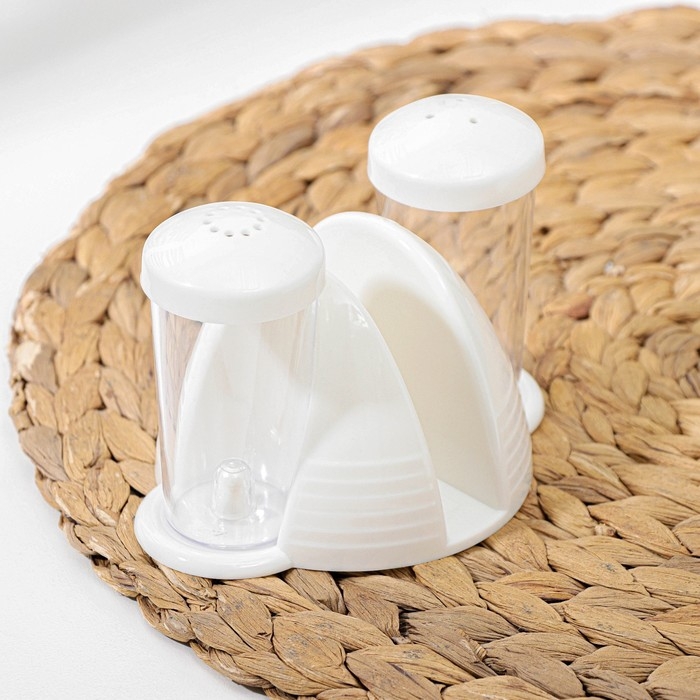 Набор для специй с салфетницей Cake, 2 шт: солонка и перечница 70 мл, цвет слоновая кость Набор для специй с салфетницей Cake, 2 шт: солонка и перечница 70 мл, цвет слоновая кость