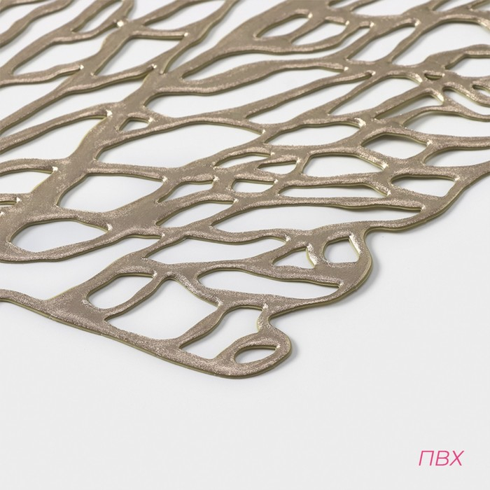 Салфетки сервировочные на стол Доляна &laquo;Кораллы&raquo;, 4 шт, 48&times;39 см, цвет золотой