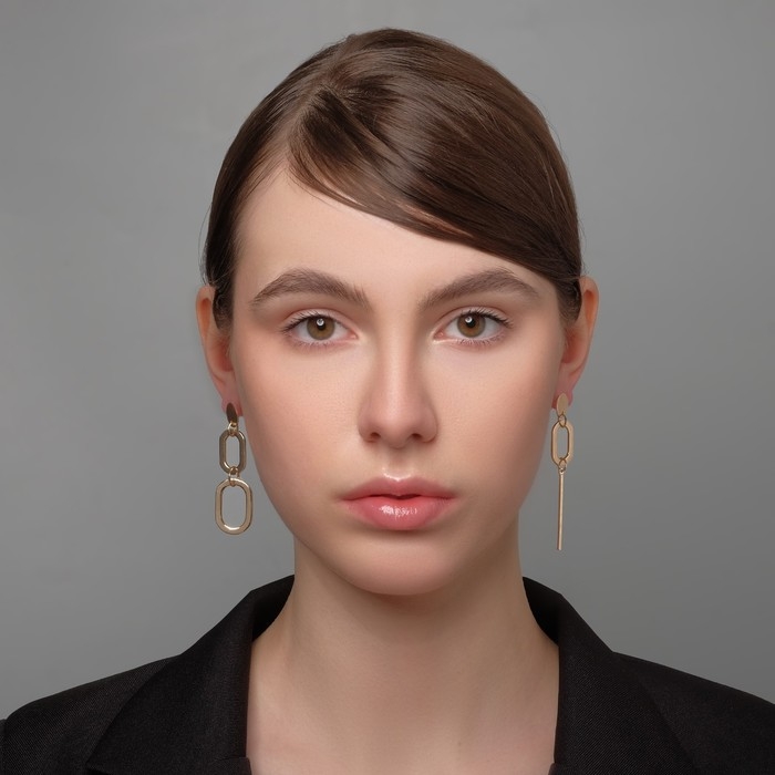 Серьги висячие &laquo;Притяжение&raquo; стиль, цвет золото, 7,6 см