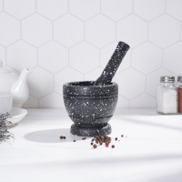 Ступка с пестиком Доляна «Чёрный камень», 10,5×10,5×20 см, цвет чёрный Ступка с пестиком Доляна «Чёрный камень», 10,5×10,5×20 см, цвет чёрный
