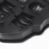 Форма для льда Доляна &laquo;Черепа&raquo;, силикон, 6 ячеек, 18&times;12&times;3,5 см, цвет чёрный