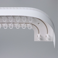 Карниз двухрядный, &laquo;Ультракомпакт. Лабиринт&raquo;, 200 см, с декоративной планкой, цвет белый