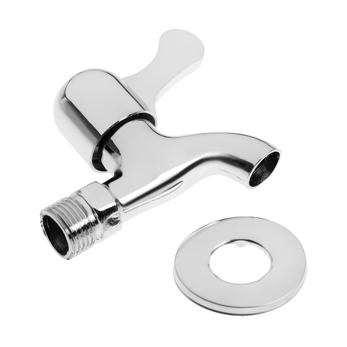 Кран водоразборный ZEIN Z2180, 1/2 Кран водоразборный ZEIN Z2180, 1/2", с плоской ручкой, цинк, кран-букса, хром