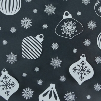 Плёнка упаковочная на Новый год глянцевая &laquo;Шары и снежинки&raquo;, белая, 1 х 5.2 м