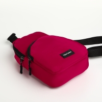 Сумка-слинг на молнии TEXTURA, наружный карман, цвет фуксия Сумка-слинг на молнии TEXTURA, наружный карман, цвет фуксия