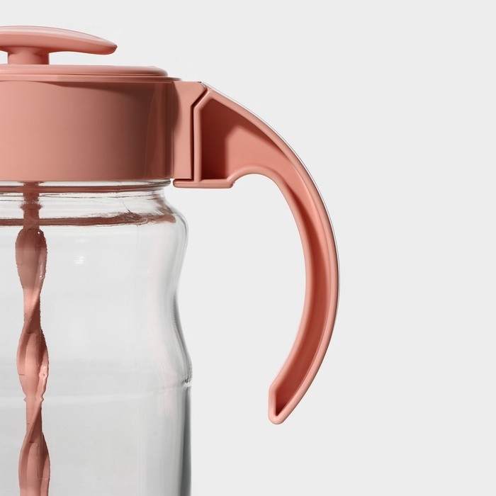 Кувшин для воды стеклянный для смешивания с венчиком Renga &laquo;Спиро&raquo;, 1,6 л, 11,2&times;23,5 см, цвет розовый