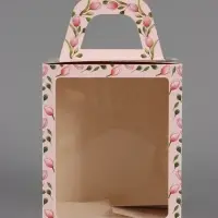 Пасхальная коробочка с окном "Тюльпаны" 15 х 15 х 18 см