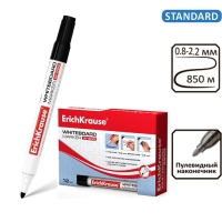 Маркер для доски ErichKrause W-500, 0.8-2.5 мм, для письма на досках сухого стирания, чернила на спиртовой основе без ксилола, чёрный Маркер для доски ErichKrause W-500, 0.8-2.5 мм, для письма на досках сухого стирания, чернила на спиртовой основе без ксилола, чёрный