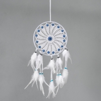 Ловец снов от сглаза "Белое солнце" с перьями 22х60 см Ловец снов от сглаза "Белое солнце" с перьями 22х60 см