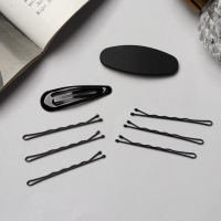 Невидимка для волос «Стейси" (набор 10 шт) овал, 5 см, чёрный Невидимка для волос «Стейси" (набор 10 шт) овал, 5 см, чёрный