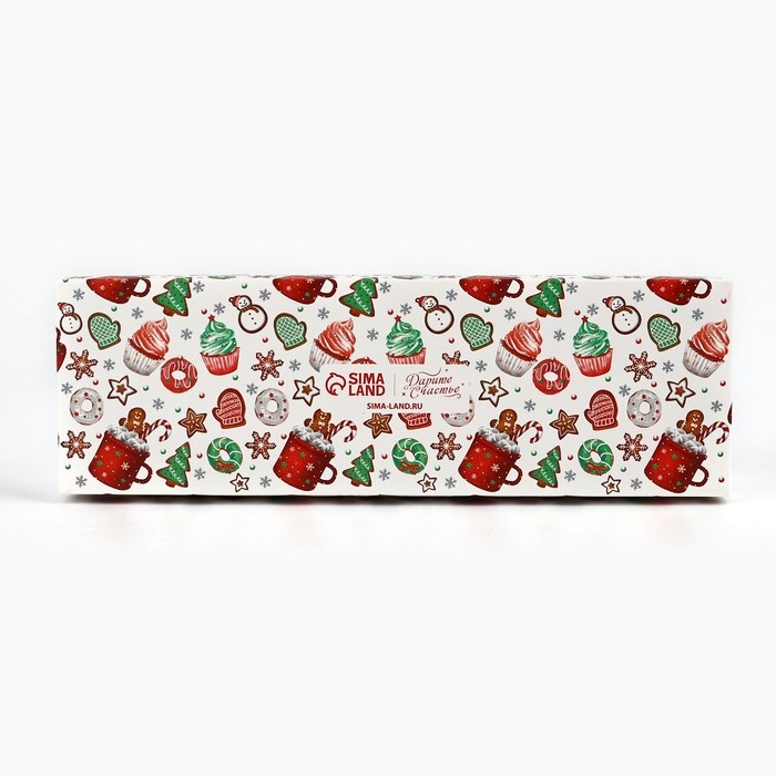 Коробка для для муссовых пирожных «С Новым годом», сладости, 27 х 8.6 х 6.5 см, Новый год Коробка для для муссовых пирожных «С Новым годом», сладости, 27 х 8.6 х 6.5 см, Новый год