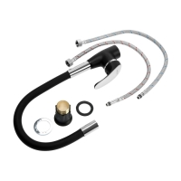 Смеситель для кухни ZEIN Z6972, силиконовый излив, картридж 40 мм, латунь, черный/хром Смеситель для кухни ZEIN Z6972, силиконовый излив, картридж 40 мм, латунь, черный/хром