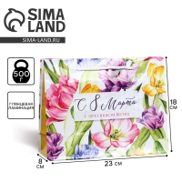 Пакет подарочный ламинированный вертикальный, упаковка, &laquo;Твоя весна&raquo;, MS 18 х 23 х 8 см