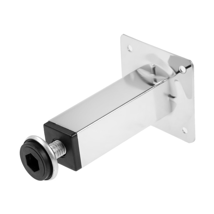 Опора квадратная OKV001CR ТУНДРА, d=25х25 мм, H=100 мм, цвет хром