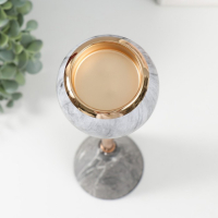 Подсвечник металл на 1 свечу "Серый мрамор" 45.5х8.5х8.5 см