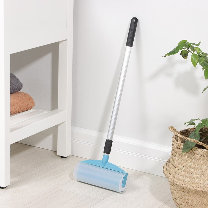 Силиконовый ролик для чистки мебели и уборки пола, алюминиевый черенок, 20&times;9&times;52(92) см