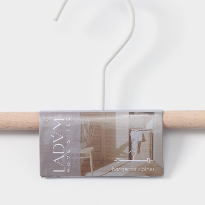 Вешалка для брюк и юбок LaDо́m Laconique, 28&times;11,5&times;2,8 см, с зажимами, цвет белый