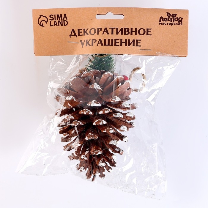 Шишка декоративная &laquo;Новогодниий праздник&raquo; 7 &times; 7 &times; 12 см