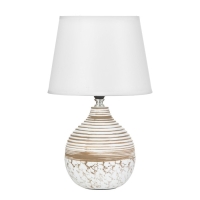 Настольная лампа "Иллирия" Е14 40Вт бело-кофейный 19х19х32 см RISALUX