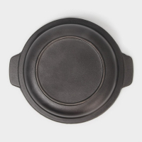 Жаровня чугунная &laquo;Биргер&raquo;, 1,5 л, d=24 см, стеклянная крышка, цвет чёрный