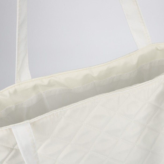 Шопер женский болоньевый, 40х35х7см, белый цвет Шопер женский болоньевый, 40х35х7см, белый цвет