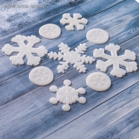 Наклейка на стекло "Белая снежинка" (набор 9 шт) 18,5х18,5 см Наклейка на стекло "Белая снежинка" (набор 9 шт) 18,5х18,5 см
