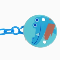 Набор: Соска - пустышка с держателем &laquo;Крокодил&raquo;, классичекая, +6 мес, цвет синий