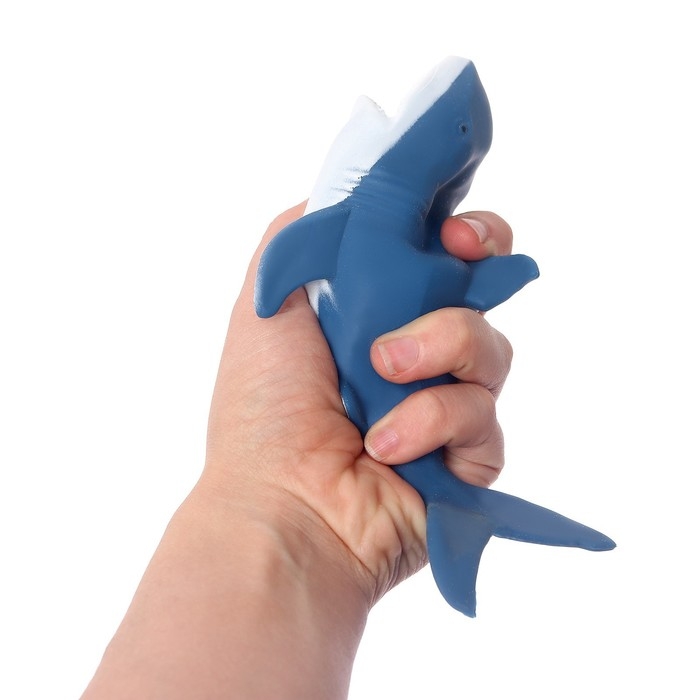 Антистресс сквиш мялка &laquo;Акула&raquo;, с песком, в шоубоксе, тянучка