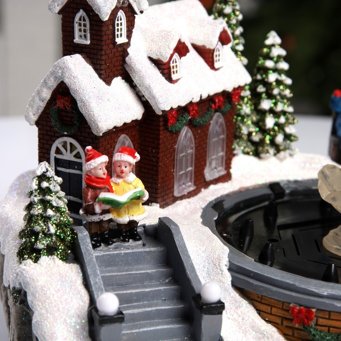 Светодиодная фигура &laquo;Новогодний фонтан&raquo; 23 &times; 18 &times; 13 см, полистоун, батарейки ААх3 (не в комплекте), USB, свечение тёплое белое