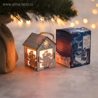 Ёлочная игрушка &laquo;Домик с колокольчиками&raquo;, от батареек, свечение тёплое белое