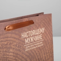 Пакет подарочный крафтовый вертикальный, упаковка, &laquo;Нереальных высот&raquo;, M 25.5 х 30 х 9 см
