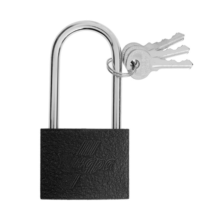 Замок навесной ТУНДРА, основание 57 мм, длинная дужка, 3 ключа, подвес Замок навесной ТУНДРА, основание 57 мм, длинная дужка, 3 ключа, подвес