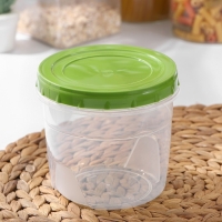 Банка для хранения продуктов, пластиковая, 1 л, прозрачная, крышка МИКС