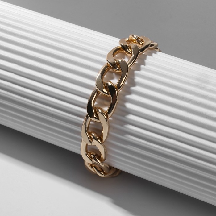 Браслет металл &laquo;Цепь&raquo; ремень, цвет золото, L=16 см