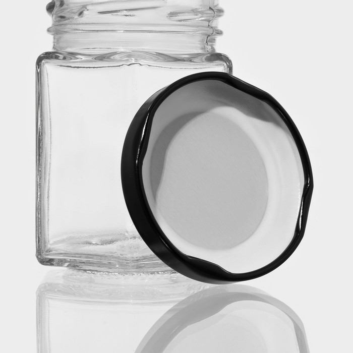 Банка cтеклянная для специй Доляна &laquo;Идиллия&raquo;, 80 мл, 5,5&times;5,5&times;7 см, с металлической крышкой