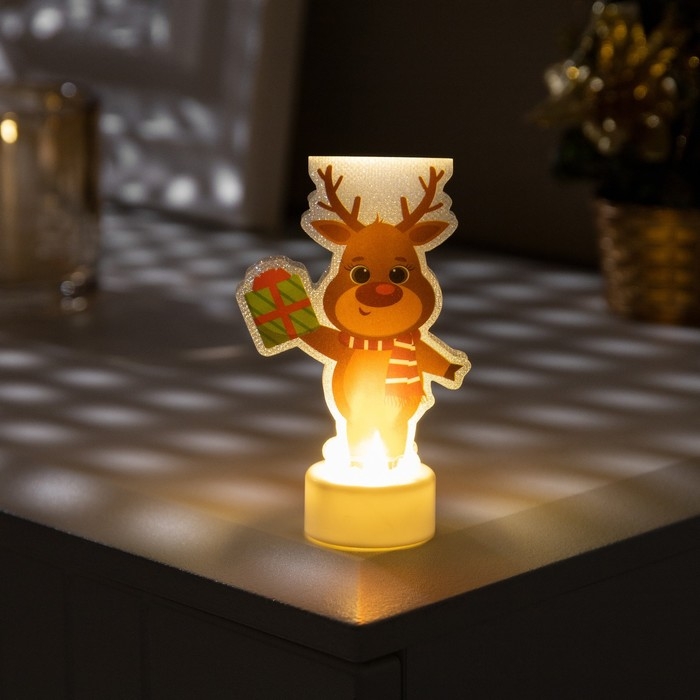 Световая картинка на подставке «Оленёнок» 11 см, батарейки, свечение тёплое белое Световая картинка на подставке «Оленёнок» 11 см, батарейки, свечение тёплое белое