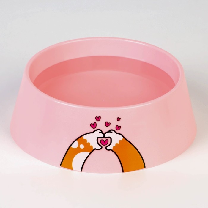 Миска пластиковая &laquo;Сердце&raquo;, розовая, 300 мл