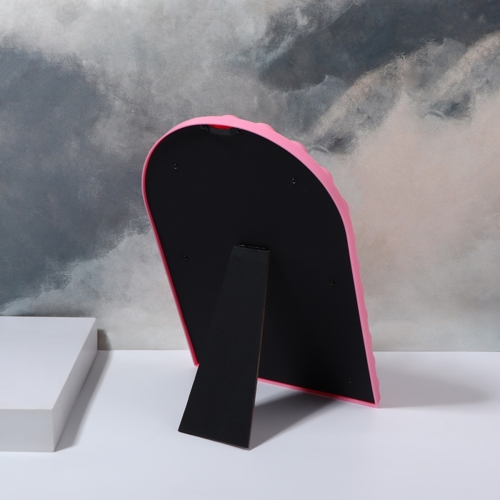 Зеркало настольное &laquo;Овал&raquo;, 19,5 &times; 29,5 &times; 2,5 см, цвет розовый