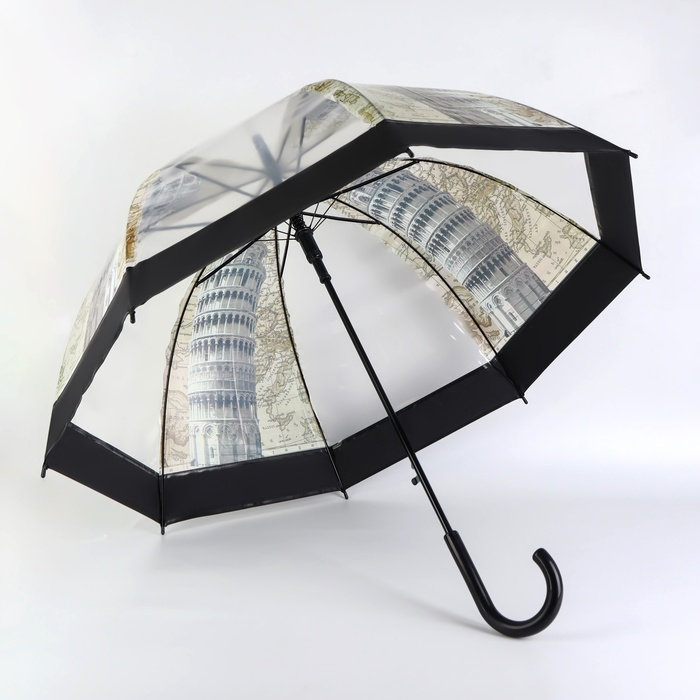 Зонт - трость полуавтоматический «Башни», 8 спиц, R = 42/60 см, D = 120 см, цвет МИКС Зонт - трость полуавтоматический «Башни», 8 спиц, R = 42/60 см, D = 120 см, цвет МИКС