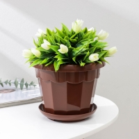 Горшок для цветов с поддоном Доляна «Эрика», 1,8 л, цвет коричневый Горшок для цветов с поддоном Доляна «Эрика», 1,8 л, цвет коричневый