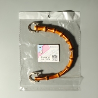 Ручка для сумки, бамбук, с полукольцами, 13,5 × 10,5 см, цвет бежевый/серебряный Ручка для сумки, бамбук, с полукольцами, 13,5 × 10,5 см, цвет бежевый/серебряный