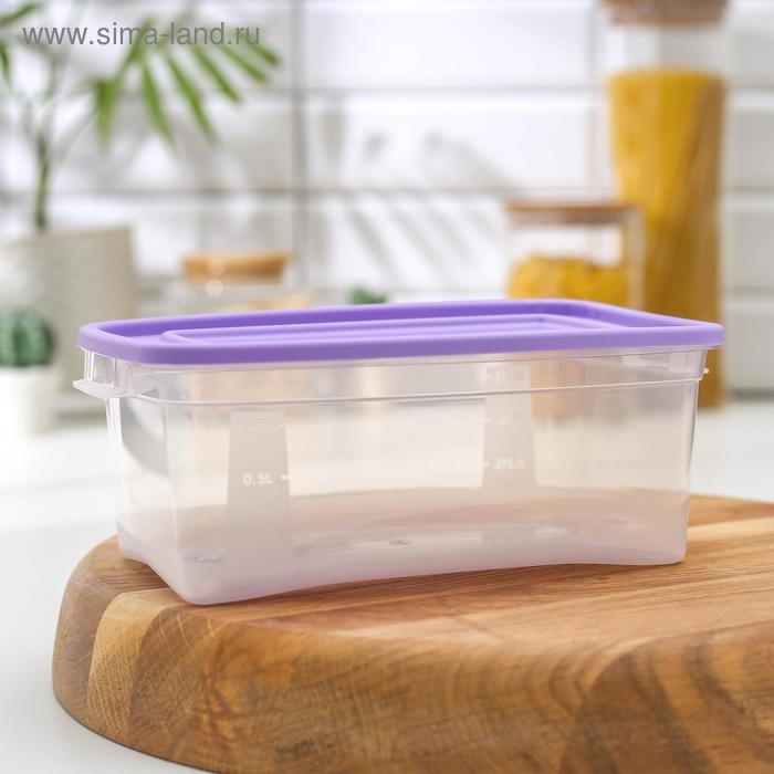 Контейнер для продуктов &laquo;Каскад&raquo;, 1 л, прозрачный, крышка микс