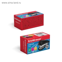 Степлер ErichKrause mini № 24/6, до 20 листов, вмещает до 50 скоб, глубина закладки бумаги до 25 мм, микс