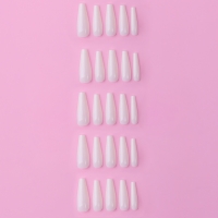 Накладные ногти, 100 шт, форма балерина, в контейнере, цвет молочный