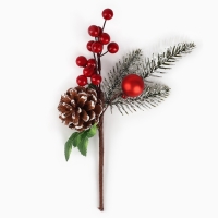 Новогодний декор, веточка "Зимние настроение" 26х11х5,5 см