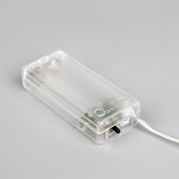 Гирлянда &laquo;Нить&raquo; 2 м роса с насадками &laquo;Ёлочка&raquo;, IP20, серебристая нить, 20 LED, 2 режима, батарейки ААх2 (нет в комплекте), свечение белое