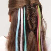 Набор локонов, прямой волос, на невидимке, 32 см, 6 прядей, люминесцентные, разноцветные Набор локонов, прямой волос, на невидимке, 32 см, 6 прядей, люминесцентные, разноцветные