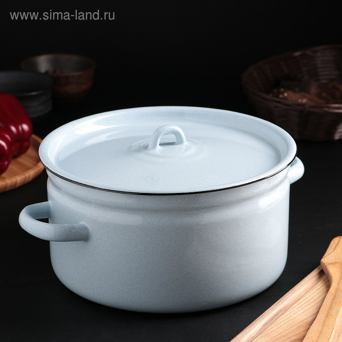 Кастрюля эмалированная, 5,5 л, без деколи, цвет МИКС