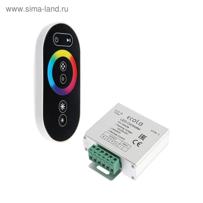 Контроллер Ecola для RGB ленты, 12 – 24 В, 18 А, пульт ДУ, чёрный Контроллер Ecola для RGB ленты, 12 – 24 В, 18 А, пульт ДУ, чёрный