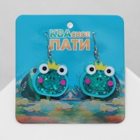 Серьги акрил &laquo;Лягушки&raquo; королевы, цветные в серебре